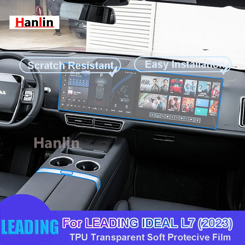 

For LEADING IDEAL L7 (2023) Car Interior Center Console Transparent TPU Protective Anti-scratch Repair Film Car Sticker