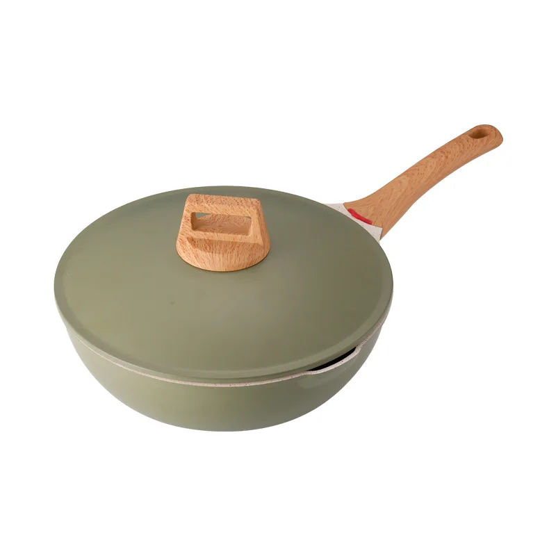 

New Morandi color aluminum frying pan, wheat rice stone, non stick flat bottom boiler stove, dual purpose household frying pan