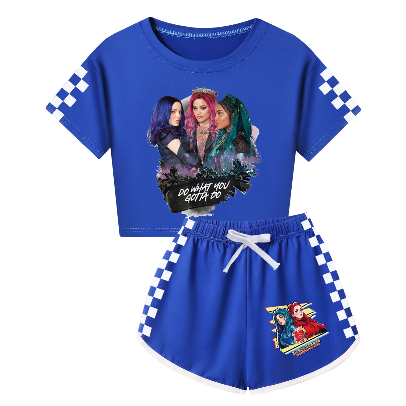 Hot Descendants 4 Summer Clothes Sets Kids Cartoon T-shirts Shorts Two-piece Set Baby Boys Tracksuit Girls Outfits Suit Gift