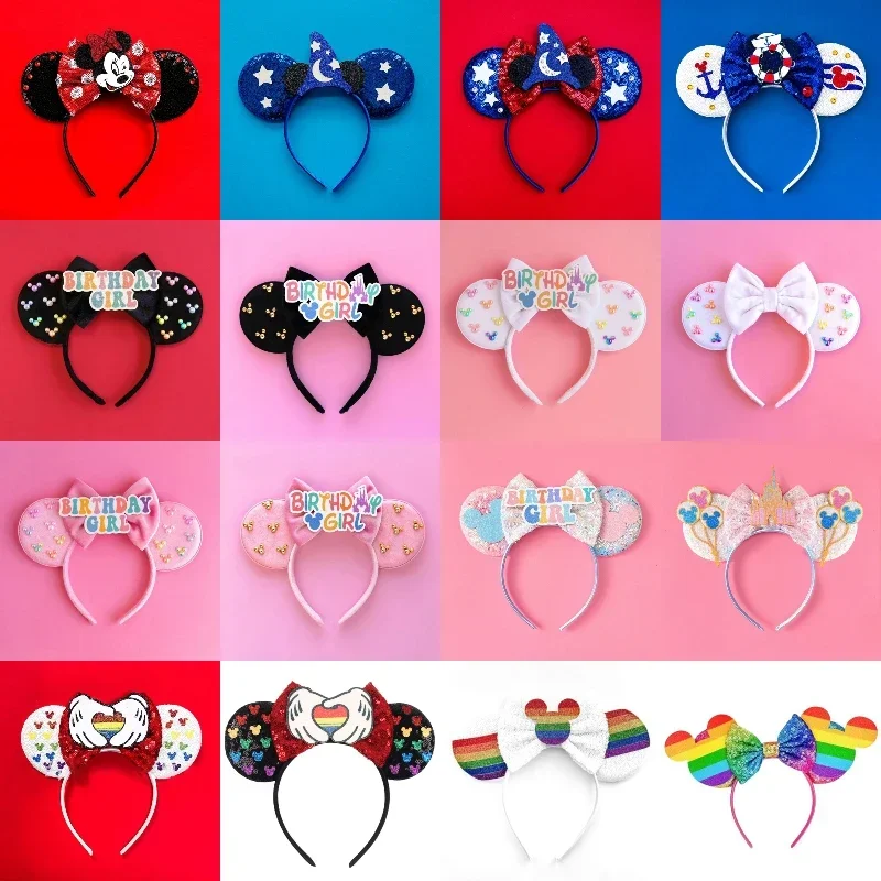 Disney Mummy Mickey Mouse Ears Headbands Girls Halloween Hairband Kids Cartoon Mumiai Minnie Hair Accessories for Women Festival