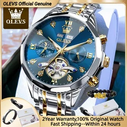 OLEVS Automatic Mechanical Mens Watch Business Wristwatch Waterproof Date Watches Moon Phase Watch for Men Luxury Brand Watch 66