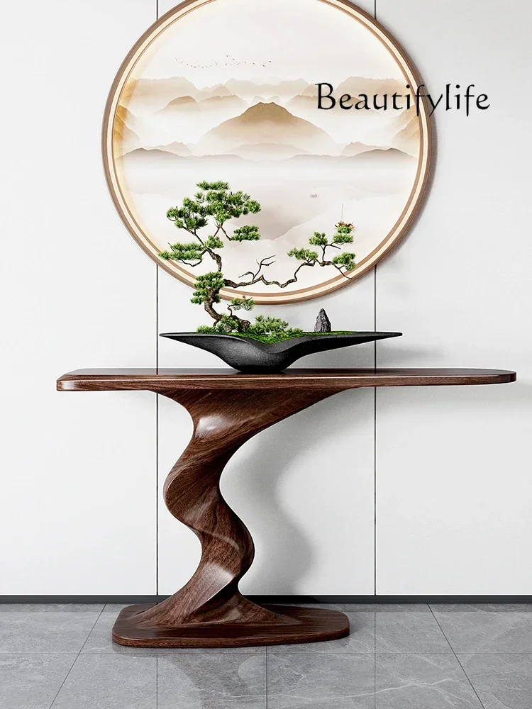 

New Chinese Style Console Tables Solid Wood a Long Narrow Table Simple Ugyen Wood Zen Living Room Entrance Cabinet