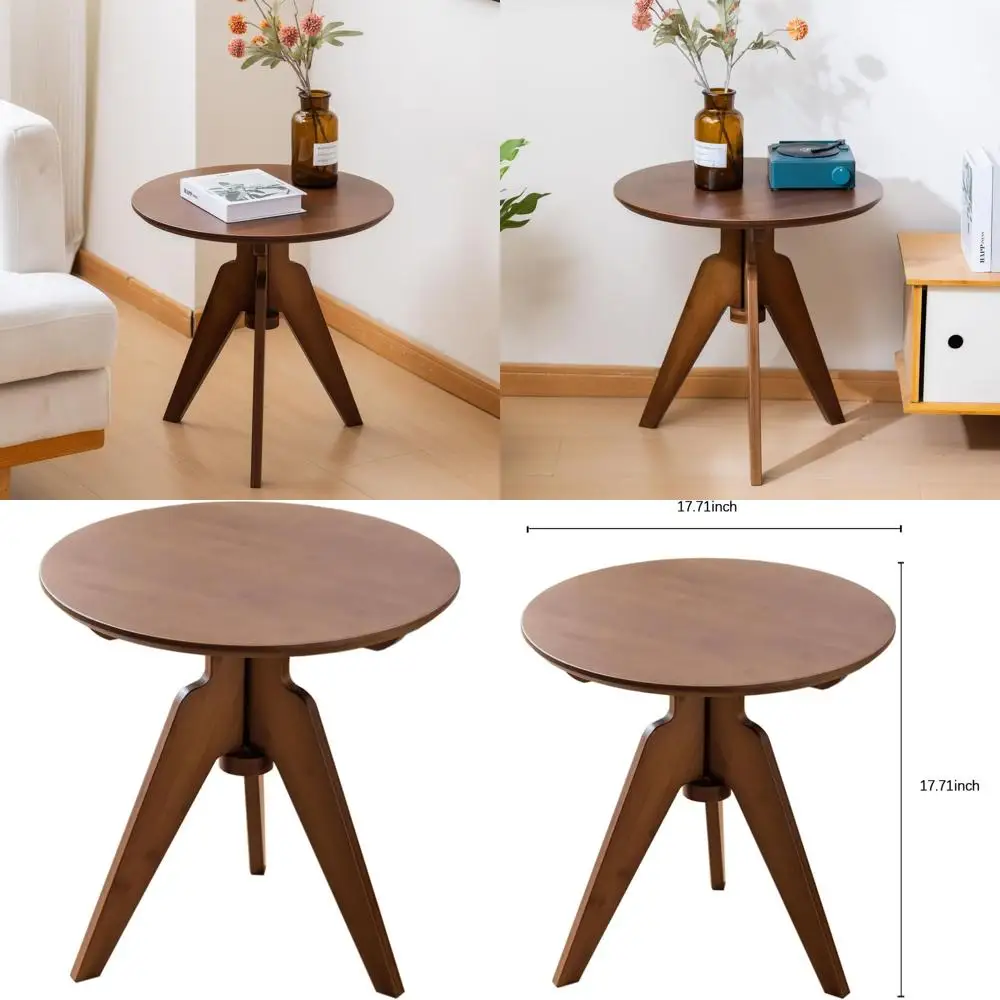 

Трехногий бамбуковый журнальный или декоративный столик для гостиных, простая сборка, компактный дизайн