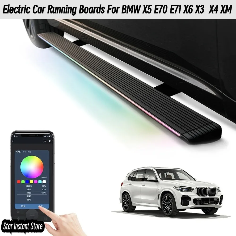 

Автоматические выдвижные подножки для BMW X5 E70 E71 X6 E71 F16 X3 F25 X4 F26 XM Светодиодные электрические боковые ступеньки Внешние автомобильные детали