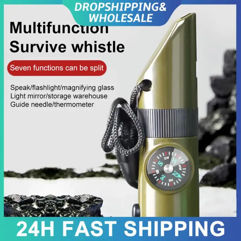 

7 In 1 Multi-function Whistle Life-saving Emergency Survival Whistle Survival Whistle High Decibel Outdoor Tools Portable