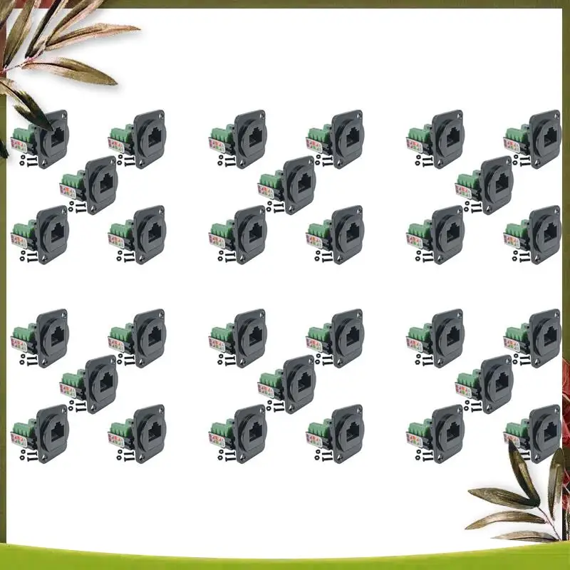 

ABDW-30PCS RJ45 Female Panel Mount Screw Terminal Adapter, D-Type RJ45 8P8C Female To 8Pin Terminal