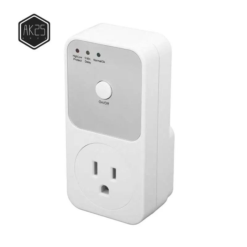 

AK25-Protector Voltage Relay Electrical Socket,Refrigerator Voltage Protector Multifunctional For Home Appliance US Plug