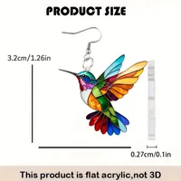 Jardme Colorful Hummingbird Dangle Earrings for Women Fashion Cute Animal Earrings Women's Statement Jewelry Gifts 6