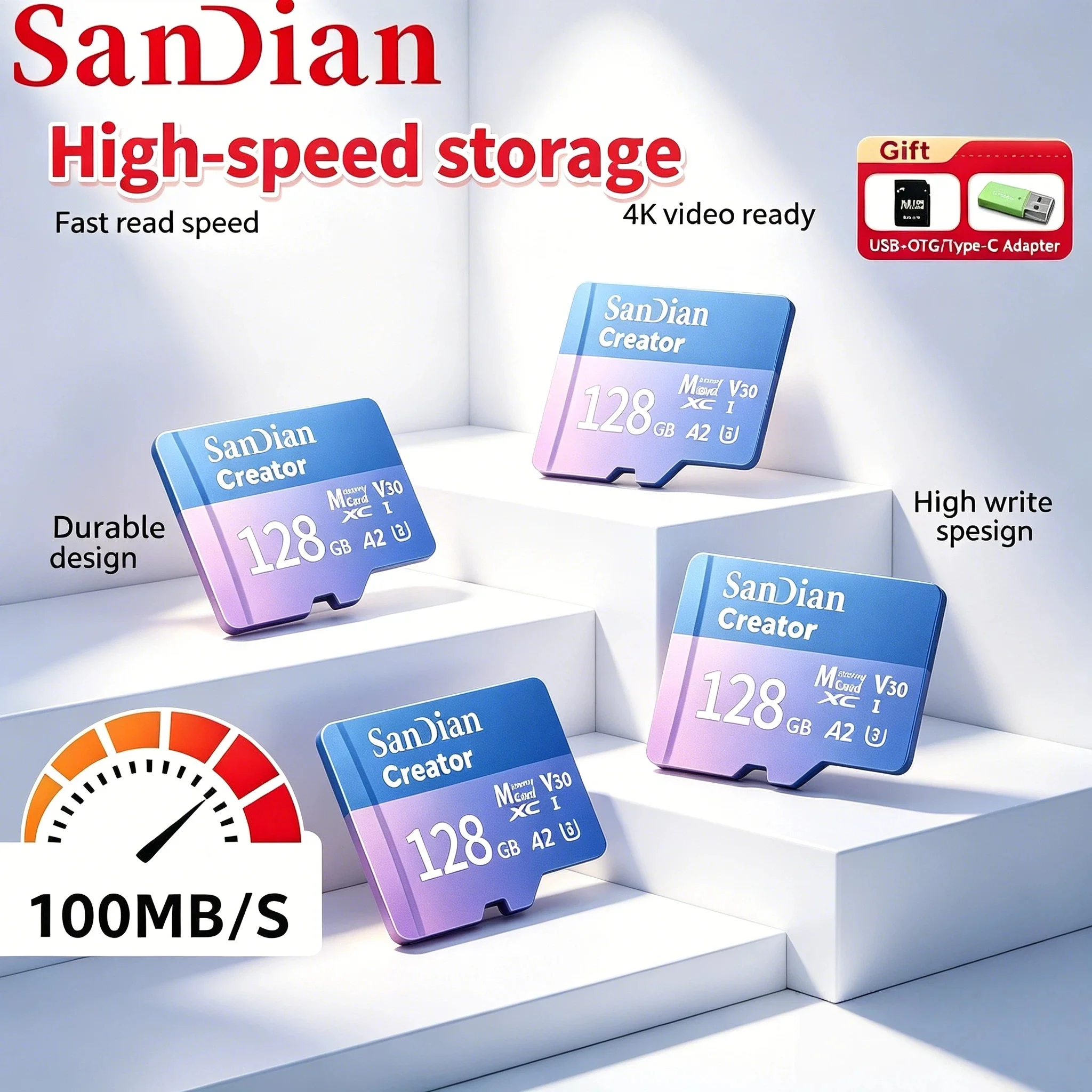 

Original V30 U3 Micro TF SD Card 128GB 256GB High Endurance For Dash Camera Home Security Surveillance Full HD Recording 2026