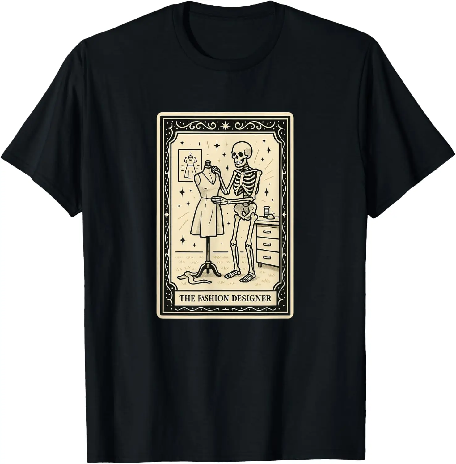 The Fashion Designer Tarot Card - Spooky Gothic Witchy T-Shirt 100% Cotton Trendy Y2K Short-Sleeve Tee-Soft, Quick-Drying,
