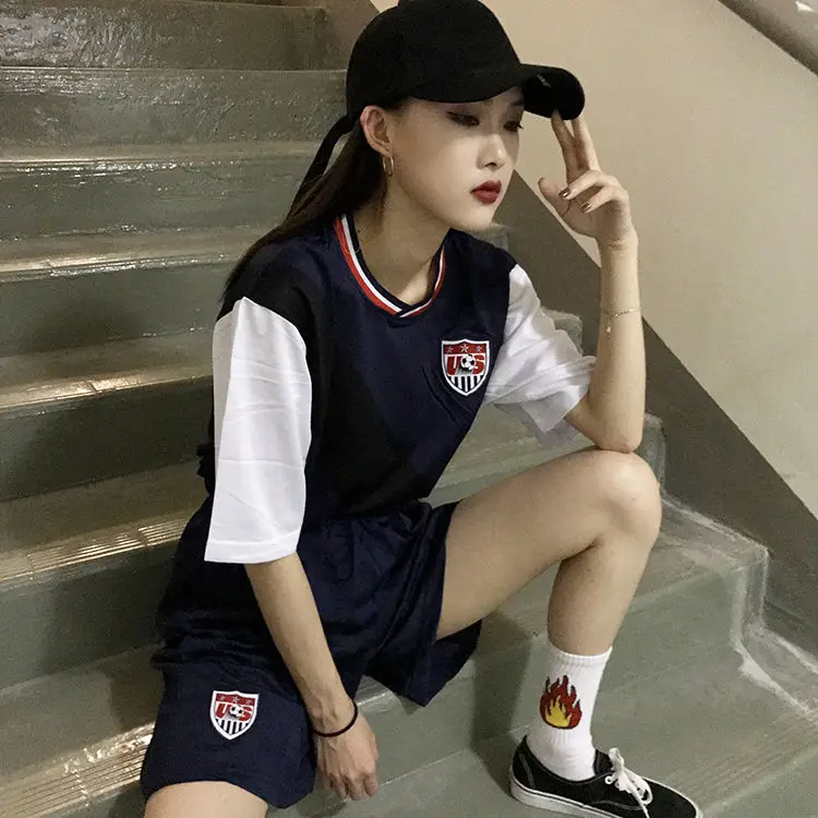 

Hip-hop Football Uniform Korean Version Loose Game Uniform Men's and Women's Team Uniforms