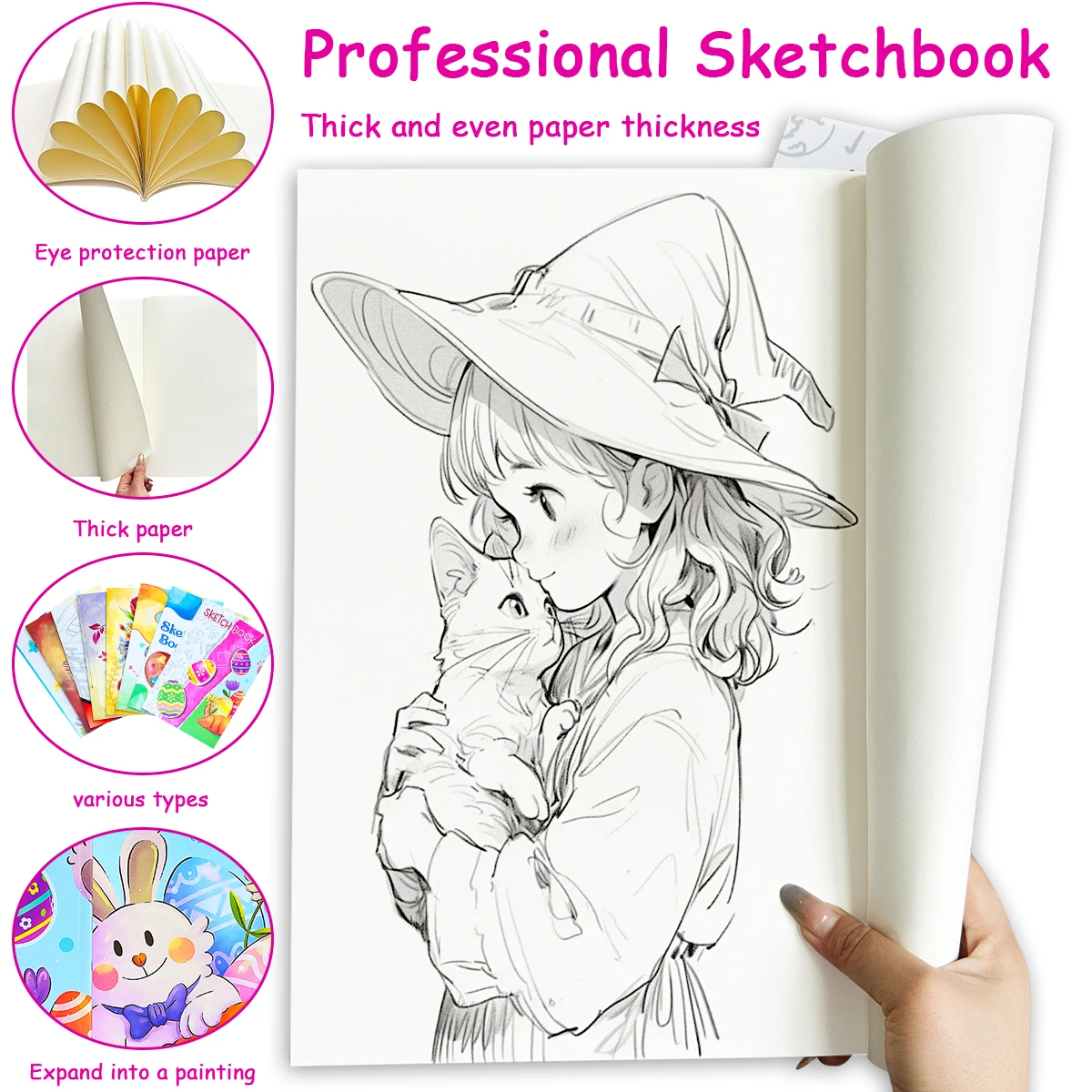 

8 Books Exquisite Children's Sketchbook,Including Flower And Butterfly Covers,Easy To Color Thick Paper Escorts Painting Dreams