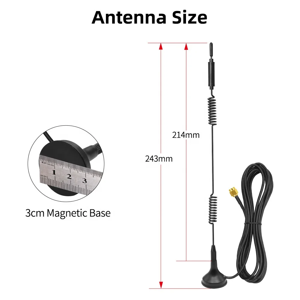 GSM 4G 5G Full Band Small Suction Cup Antenna 600-6000MHz 18dBi SMA Male for Routers, Wireless Monitoring, and Wireless Modules