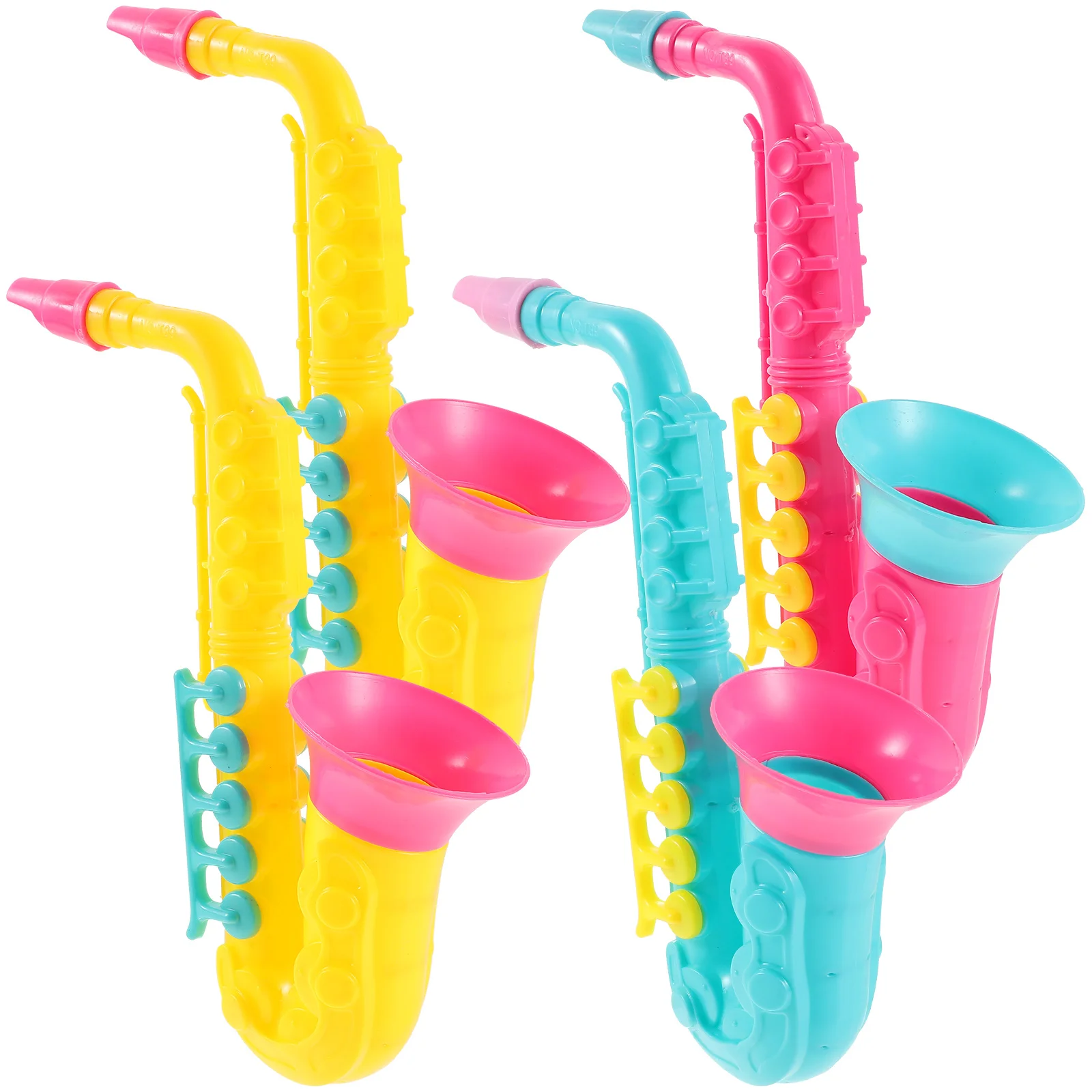 4 Pcs Sax Toy Children Lifelike Kids Music Learning Toys for Saxophone Musical Instrument Simulation Plastic Model Stage