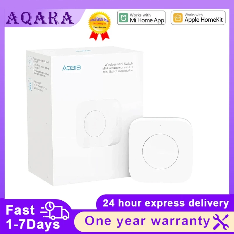 Aqara Smart Wireless Mini Switch Key Intelligent Application Remote Control ZigBee Wireless NO Biult in Gyro for Xiaomi Mijia AP