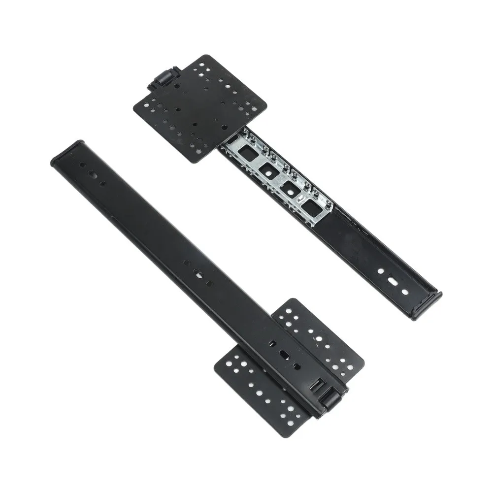 Revolving Flip Up Slide Rail for Concealed For Cabinet Doors Compatible with Folding Hinge Systems Track 8 Black