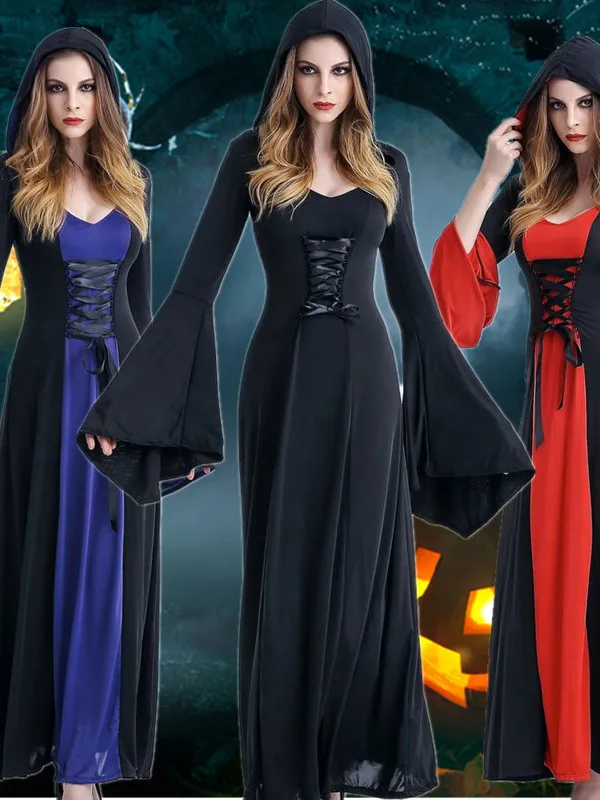 

loween Devil Death God Costume Witch Masquerade Performance Clothes Women's Traditional Ethnic Stage Performance O...