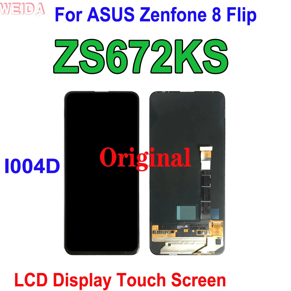 Original LCD For For ASUS Zenfone 8 Flip ZS672KS LCD Display Touch Screen Digitizer Assembly For ASUS ZS672KS I004D LCD Replace