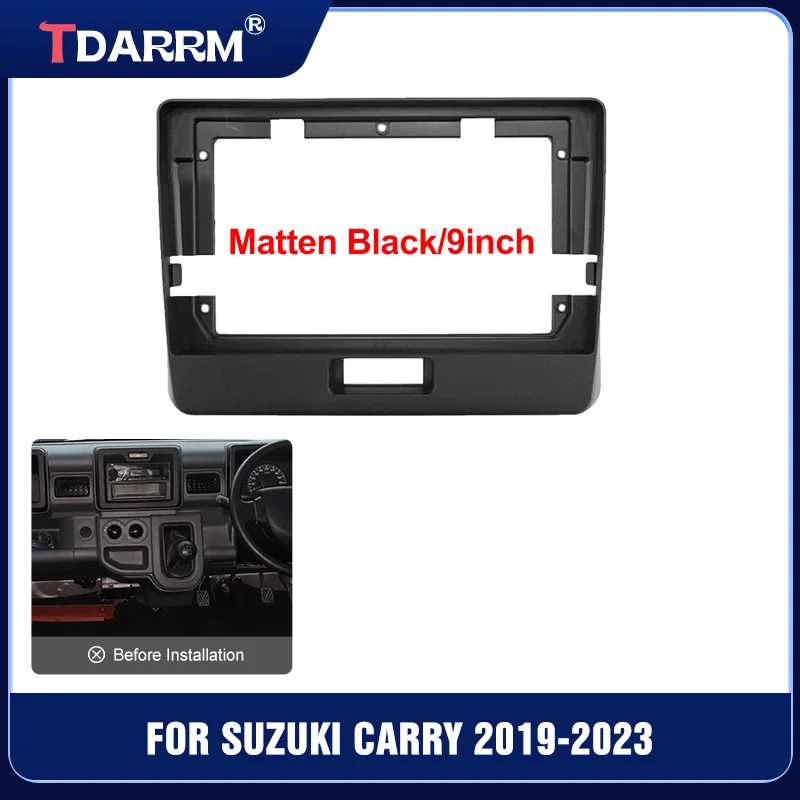 9 Inch Car Radio Fascia Stereo Android GPS Multimedia Radio Panel Dashboard Frame Kit FOR SUZUKI CARRY 2019-2023