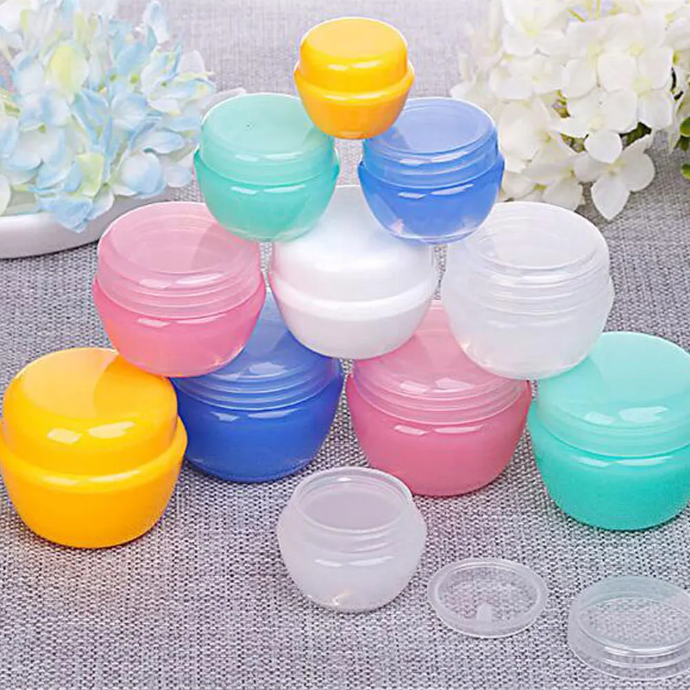 

5PCS 5g 10 /20g 30g Plastic Empty Makeup Jars Pots Sample Bottles Travel Face Cream Balm Lotion Inner Lid Cosmetic Container