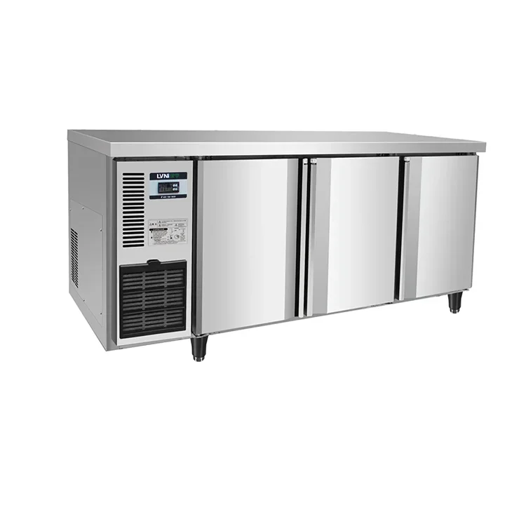 Supermarket or Restaurant Salad Cabinet Freezer Commercial Cool Storage Bar Refrigerator Pizza Toppings Fridge