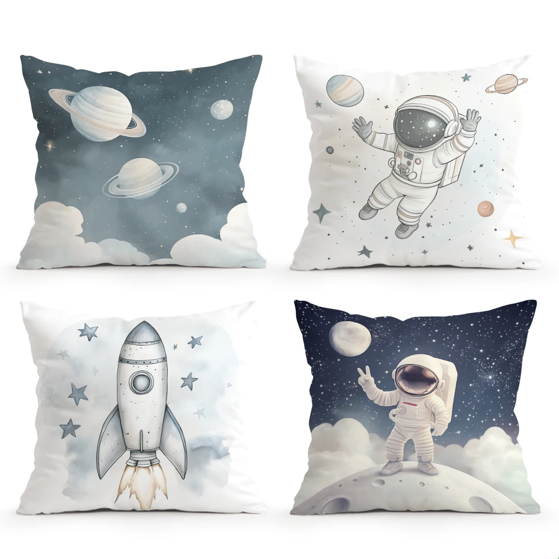 Watercolor space theme Cushions Pillowcase Cushion Cover Throw Pillow Sofa Decoration Pillowcover Home Car Sofa Decor