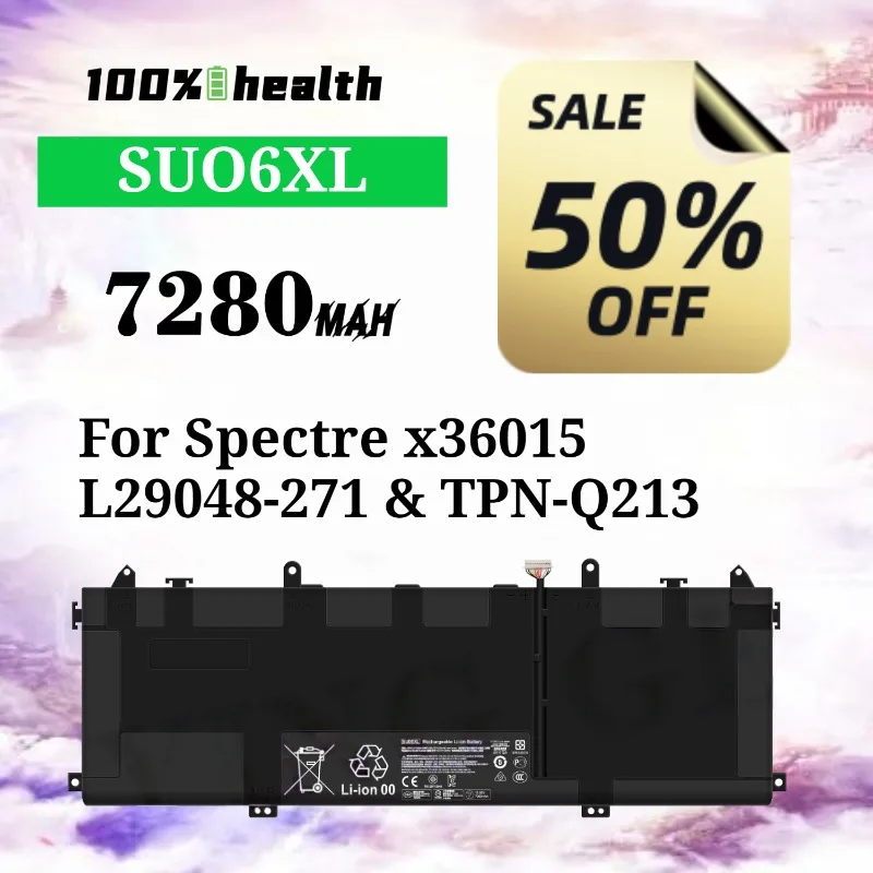 

SU06XL 7280mAh Laptop Battery for HP for Spectre X360 15 / L29048-271 / TPN-Q213 Lithium Rechargeable Battery