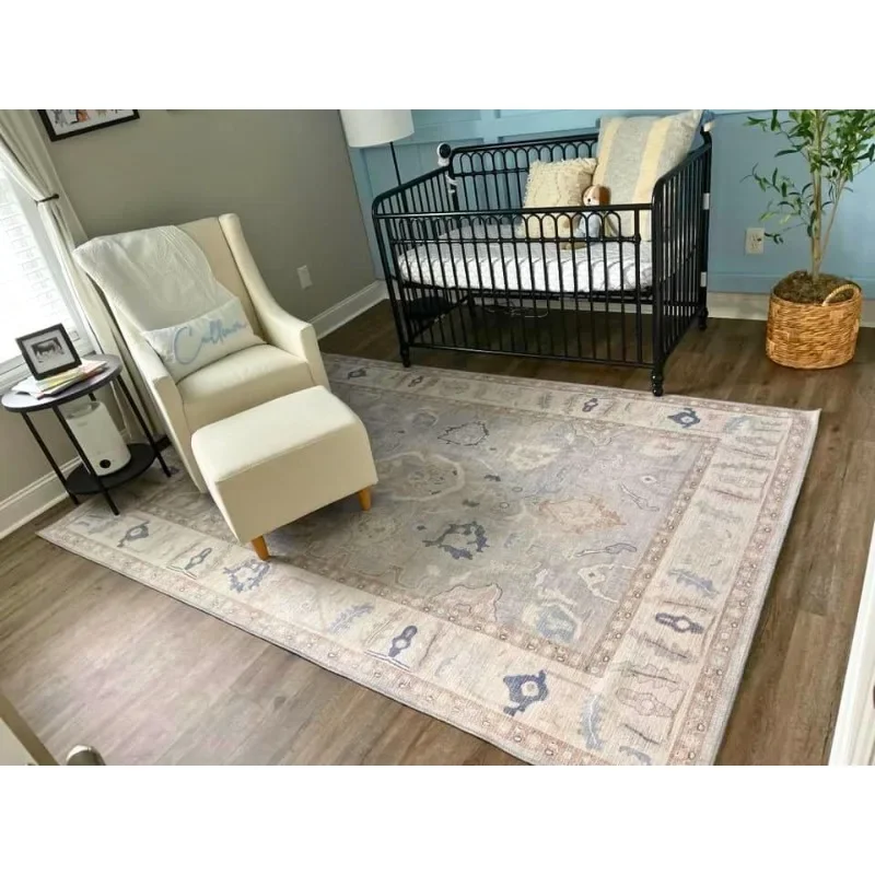 

Vintage Turkish Oriental Antique Inspired Washable Extra Large Area Rugs, Luxury Living Room