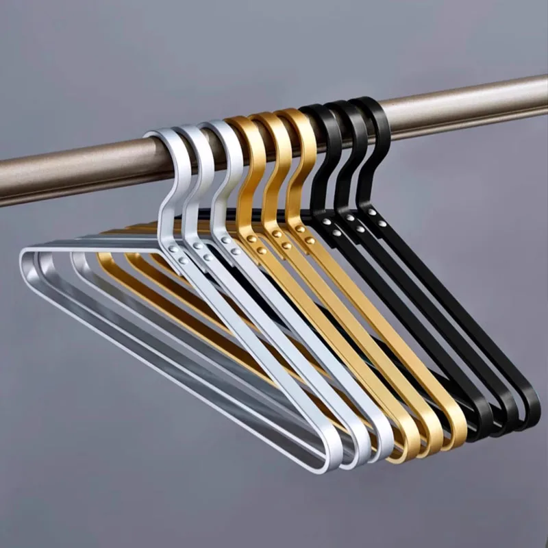 1pc Clothes Hanger for Coat Durable Aluminum Alloy Widen Clothes Hangers Non-Slip Drying Rack Closet Wardrobe Organizer Racks