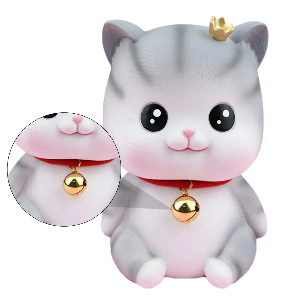 

Kitten Saving Pot Cartoon Coin Bank Vinyl Money Pot Desktop Ornament Exquisite Shape Bright Color Cartoon Coin Bank