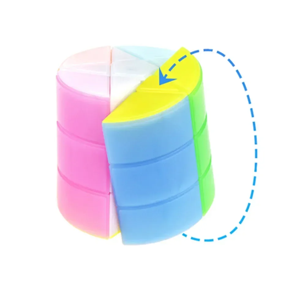 [Picube] YJ 3x3 Arcobaleno Cilindro Puzzle 3x3x3 Cubo Magico Velocità Giocattoli Educativi per Gli Studenti Stella Colorata Ottagono Giocattolo Agitarsi