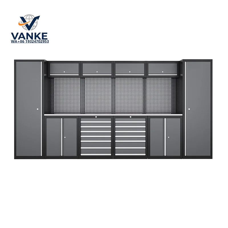 Multi-Functional Steel Tool Cabinet with Modular Workbench System