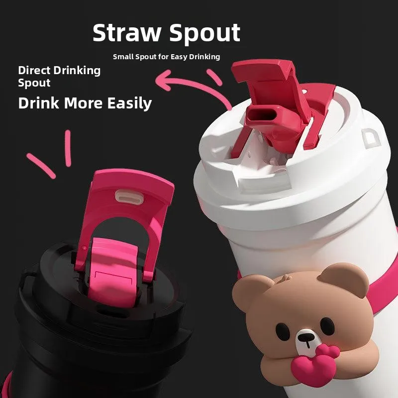 huggable-bear-stainless-steel-coffee-cup-with-straw-double-sided-drinkable-cute-portable-insulated-water-bottle-for-students