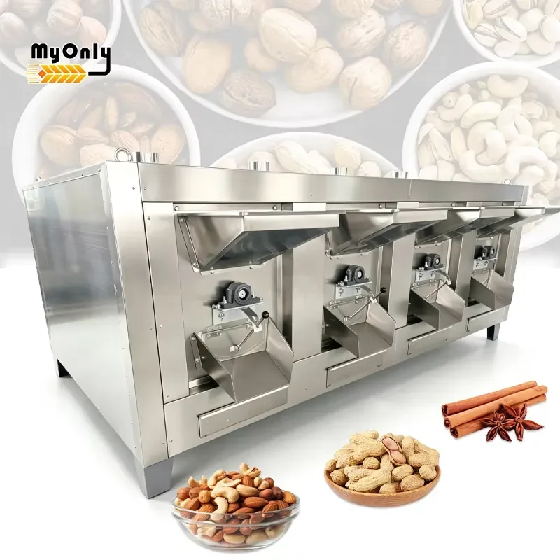 2026Hot MY Industrial 500kg Granola Oat Cacao Bean Roaster Small 150kg Palm Kernel Coffee Roast Machine