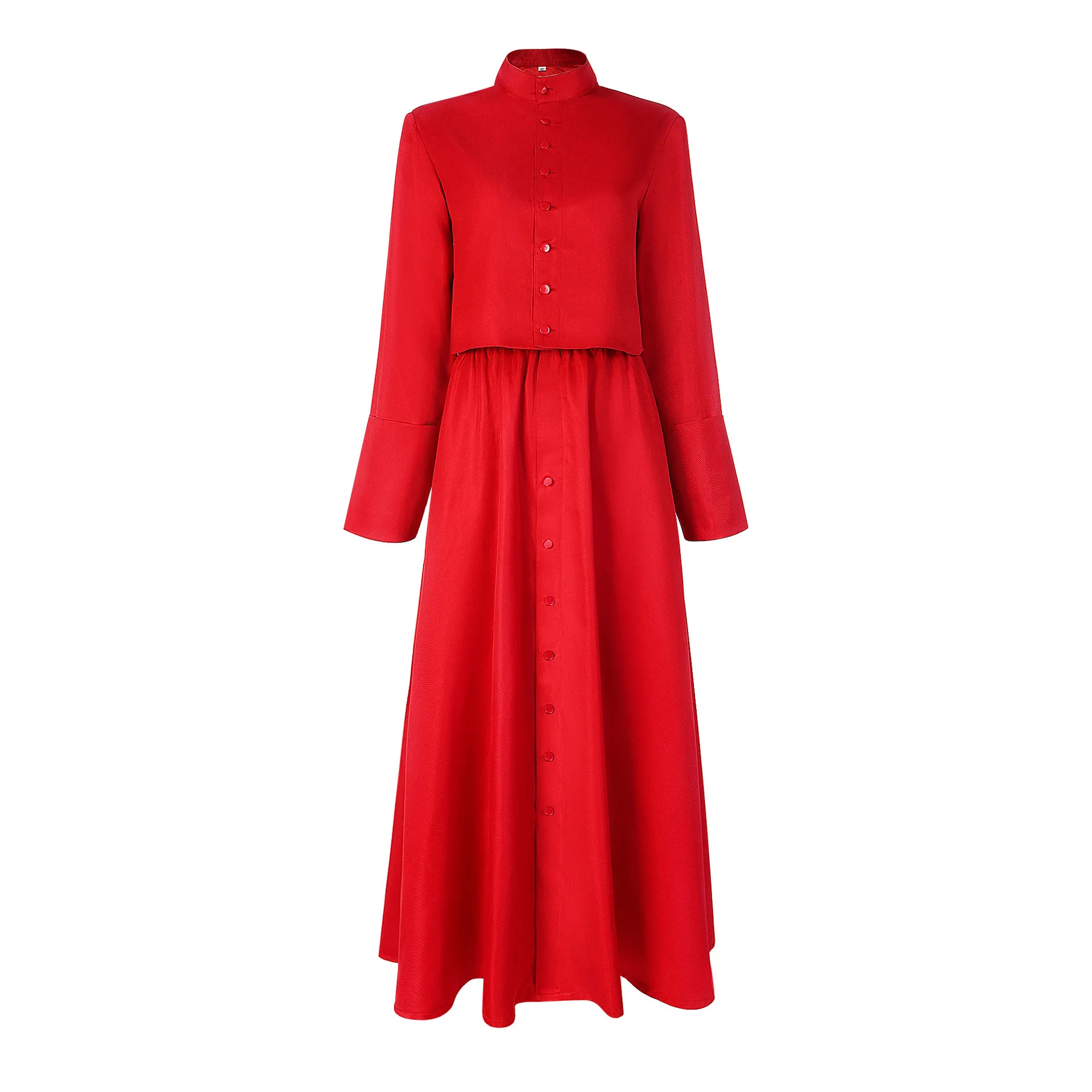 

The Priest Costume Cosplay With Skirt Shirt Red Pastor Costume Set To Celebrate Halloween Women's Stage Cosplay Costume All Suit