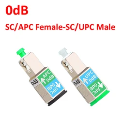 1PCS NEW Optic Fiber Attenuator Connector 0dB SC/APC Female-SC/UPC Male SM-9/125 Fiber Optic Adapter Flange Coupler Wholesale