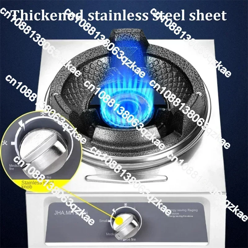 Large Firepower Liquefied Gas Stove Single Burner Stir-frying High Pressure Cooktops Stainless Steel Panel Desktop Gas Cooker