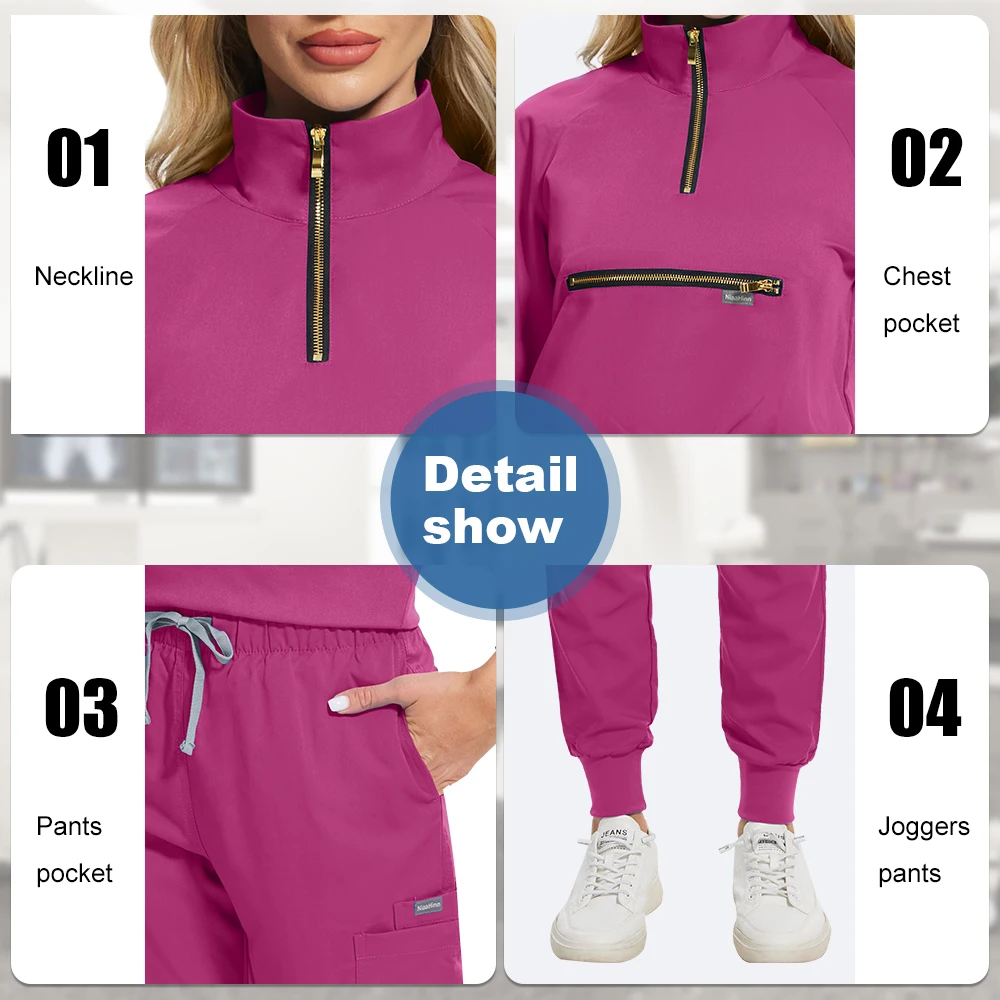 도매 간호 기사 병원 의료 유니폼 간호사 스크럽 정장 탑 조깅 바지 세트 애완 동물 클리닉 수의학 유니폼 소프트