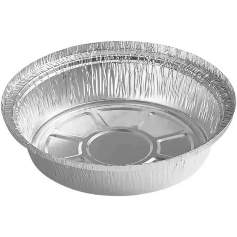 

9 Inch Round Aluminum Foil Pan With no Lid Disposable Take Out Food Containers, Roasting, Baking and Gas Oven Safe : 250 Count