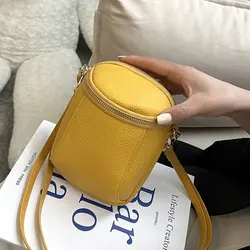 Bolso de mano de lujo de cuero genuino 2022 para mujer, bolso de un hombro para teléfono móvil, bolso de mensajero para mujer, nuevo MINI bolso cruzado