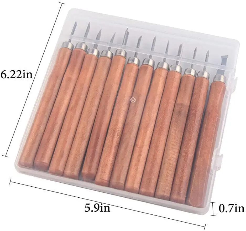 Madeira escultura mão cinzel Tool Set, profissional carpintaria Gouges, aço, 12pcs