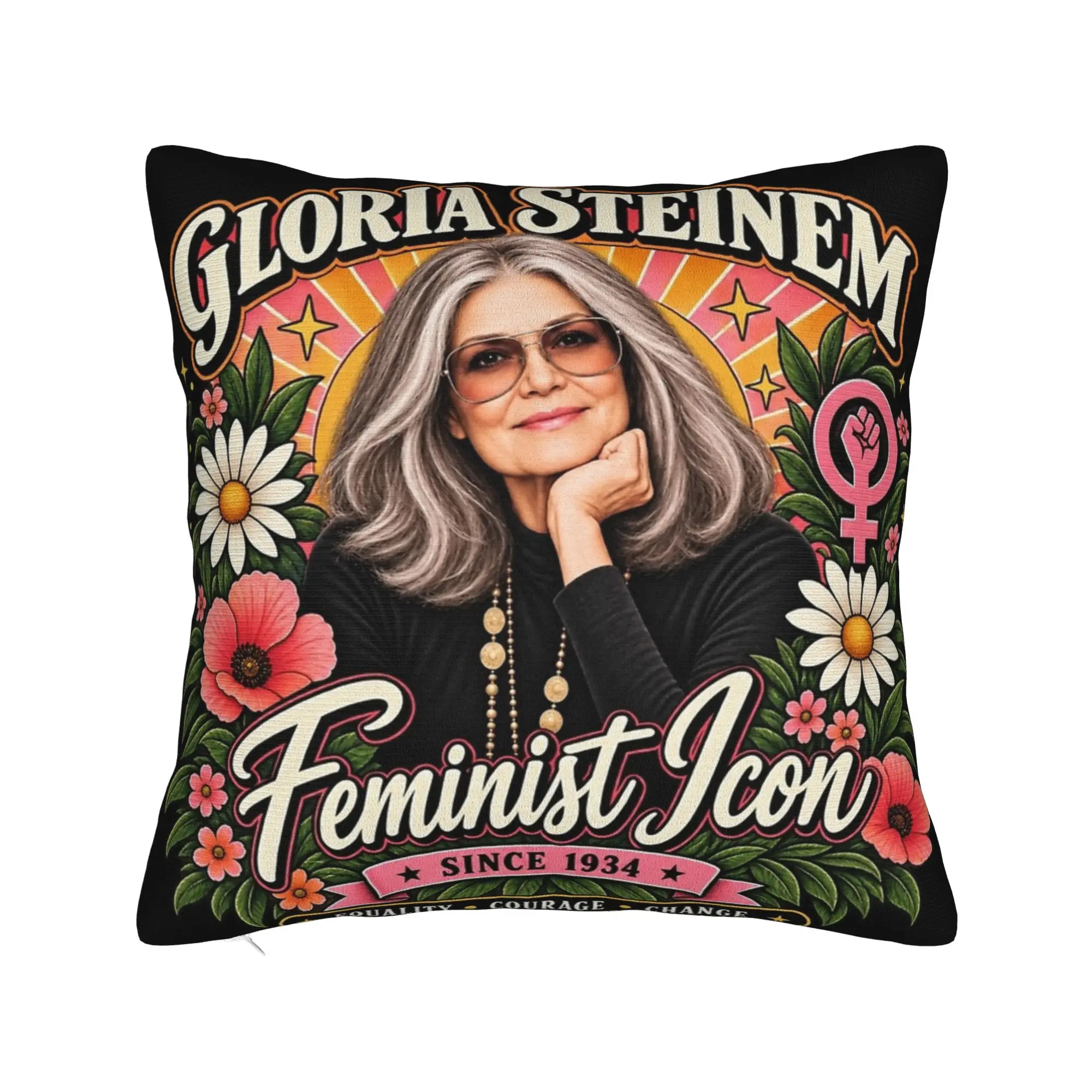 Decorative Pillowcase RIP Gloria Steinem  Accessories Home  Throw Pillow Case Cover Square Style Multi Size