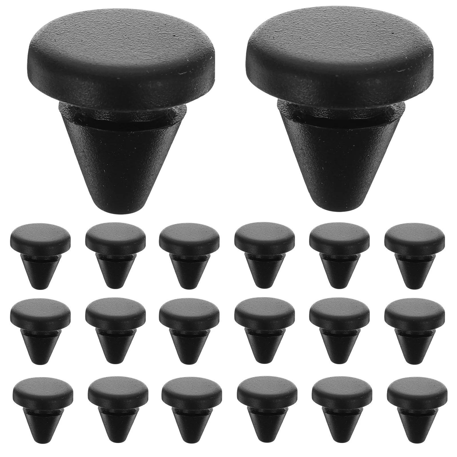 20 Pcs Silicone Sealing Plug Hole Conical Foot Rubber Elevator Black Bumper Plugs