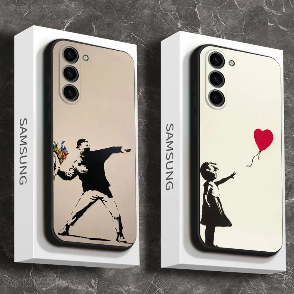 

G-Graffiti Artist B-Banksy Phone Case For Samsung Galaxy A 91,80,73,72,71,53,52,51,22,5G Shockproof Soft Black Cover