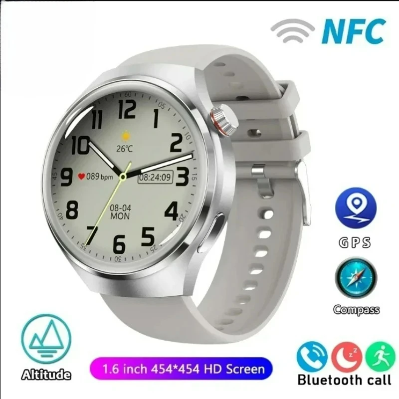 새로운 프로 스마트워치 남성용 프로 AMOLED HD 스크린 블루투스 통화 GPS NFC 심박수 혈당 스마트워치 2024 신제품