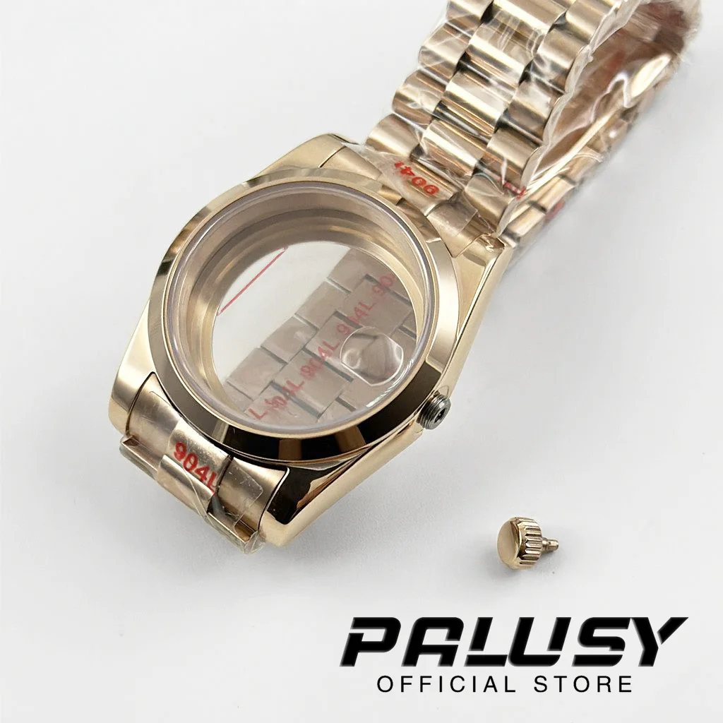 Caja de reloj impermeable de oro rosa, pulsera presidencial, cristal de zafiro, ETA2824, PT5000, 36MM/40MM, NH34, NH35, NH36, NH38, NH70