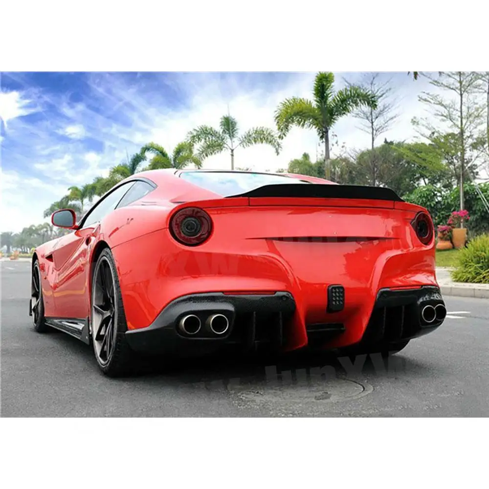 Carbon Fiber Rear Bumper Lip Diffuser Spoiler Case for Ferrari F12 Berlinetta 2013-2016 Car Styling