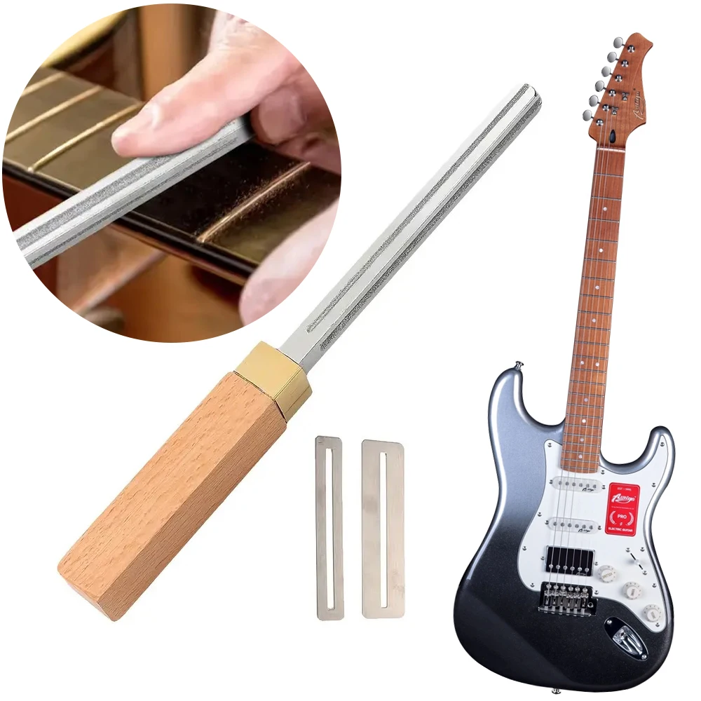 Diamond Guitar Fret File Guitar Fret Dressing File Extra Narrow Narrow Medium Wide 4 Edges with 2pc Fretboard Guard Luthier Tool