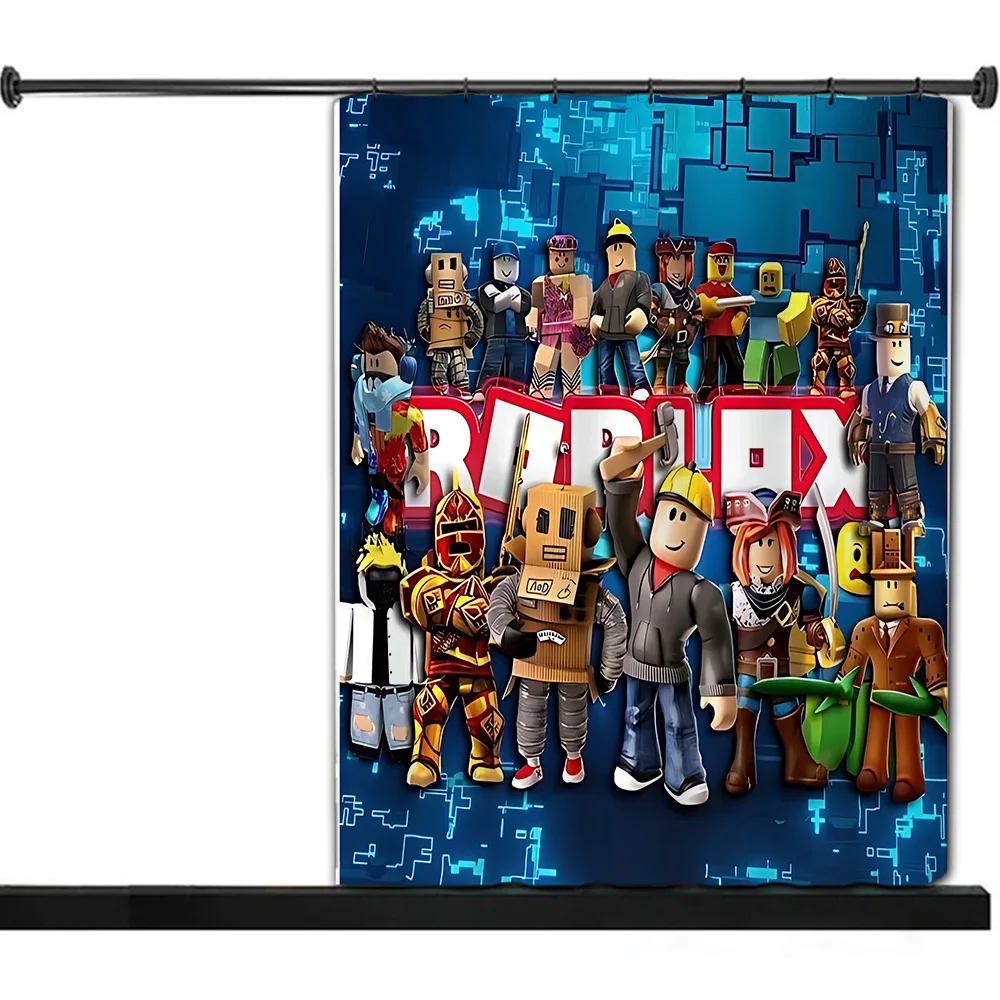 Shower For R-Robloxes Curtain Waterproof Polyester Fabric Paint Colorful Bath Curtains Home Bathroom Decor Curtain With Hook