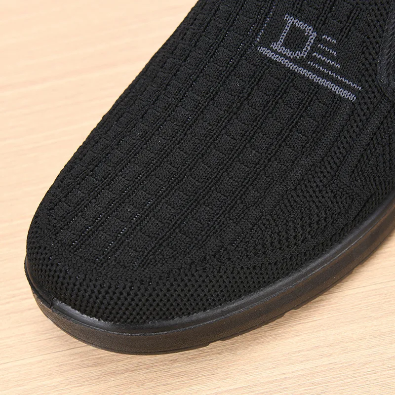 Damen-Schuhe aus gewebtem Stoff, zum Überziehen, atmungsaktiv, leicht, rutschfest, flache, bequeme Freizeitschuhe, ideal für den täglichen Gebrauch. – Detail 7